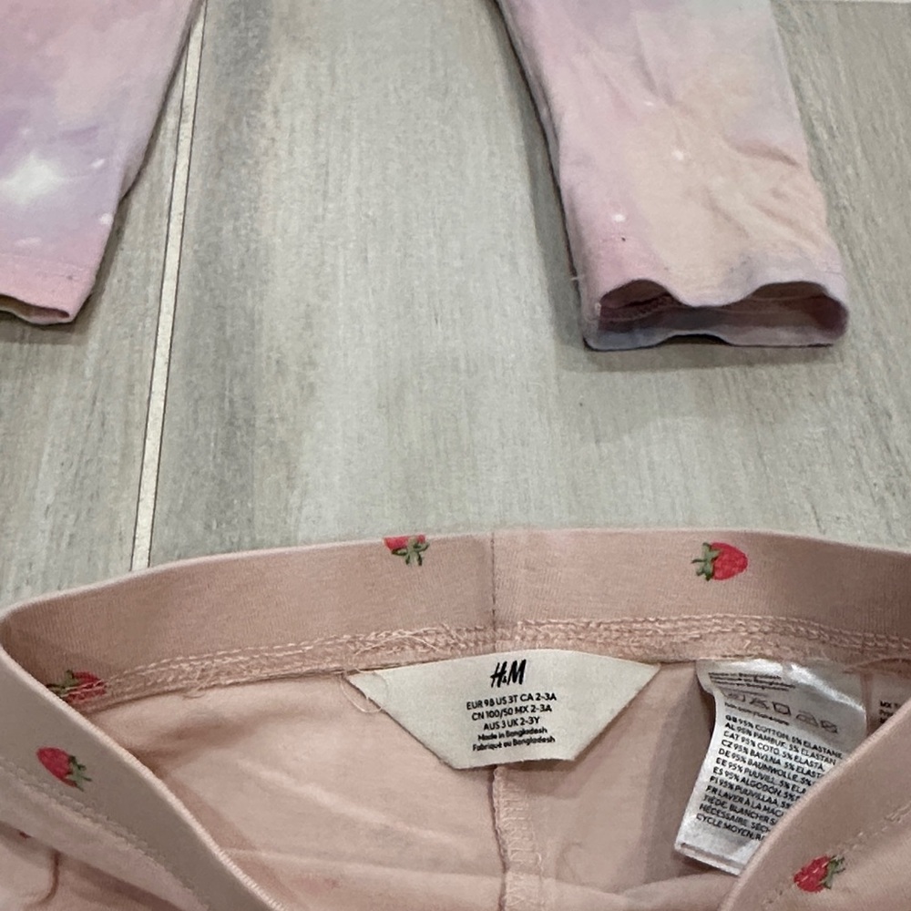 H&M 3T 4T Kids Leggings Set - Pink, Red, Multicolor - Picture 14 of 16